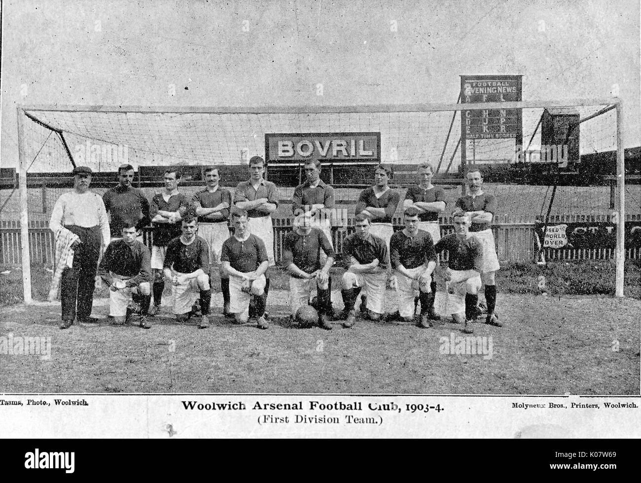 Woolwich Arsenal Football Club foto de equipo, la temporada de 1903-1904. Fecha: 1903-1904 Foto de stock