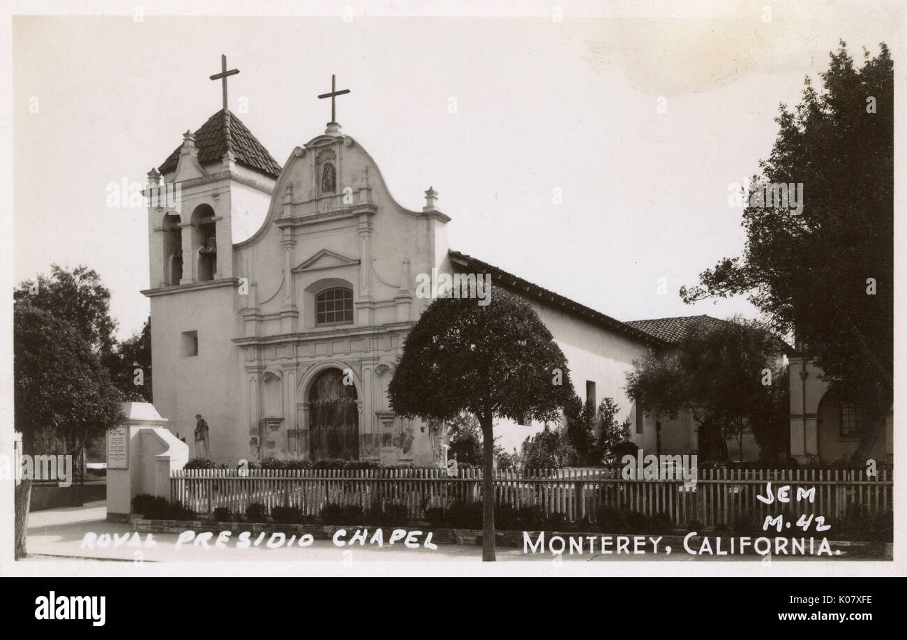 Capilla Real Presidio, Monterey, California, EE.UU Foto de stock