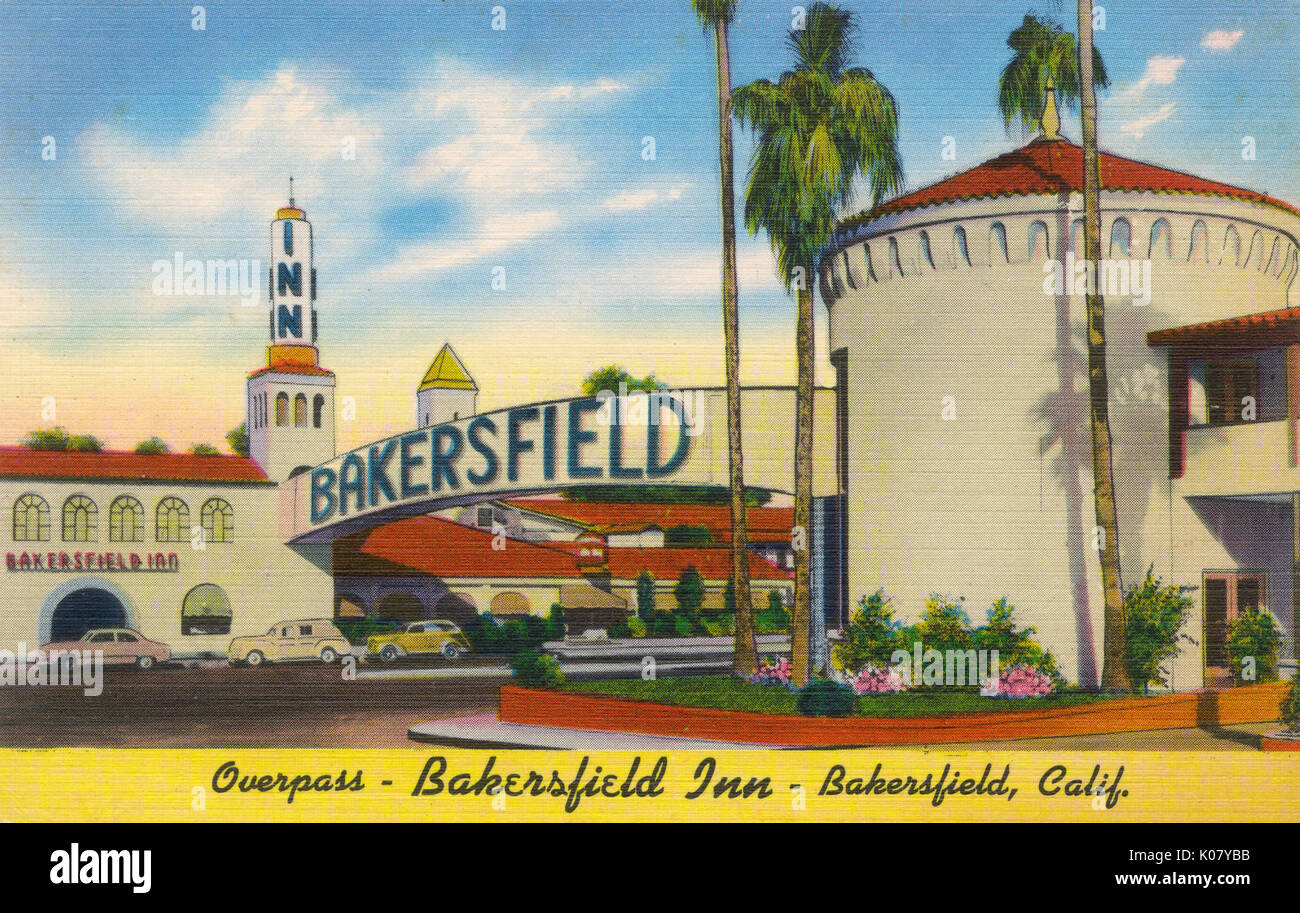 Bakersfield Inn, hotel de lujo en Bakersfield, Condado de Kern, EE.UU.. Fecha: circa 1940 Foto de stock