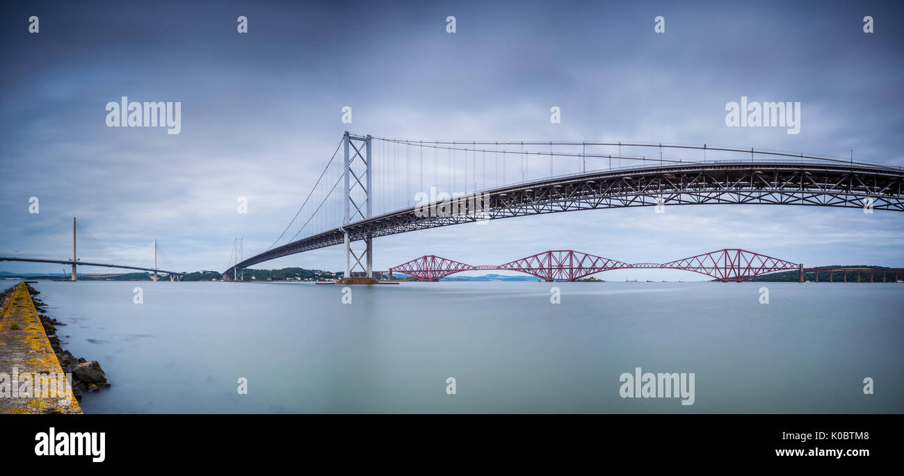 Los tres puentes de Forth Foto de stock