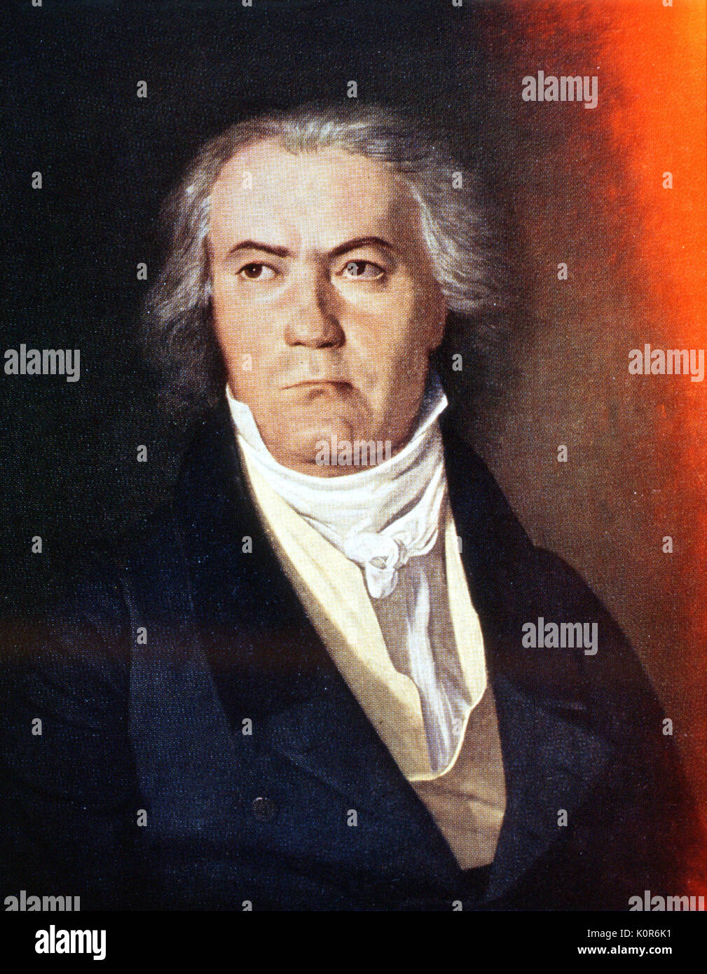 , Ludwig van Beethoven. Por Waldmuller F.G. en 1823. Retrato ejecutado después de una sola sesión. B'impaciente con cada minuto que pasa,fuming & espuma alrededor de la habitación" 1770-1827 Beethoven compositor alemán. Ferdinand Georg Waldmüller 1793-1865 Foto de stock
