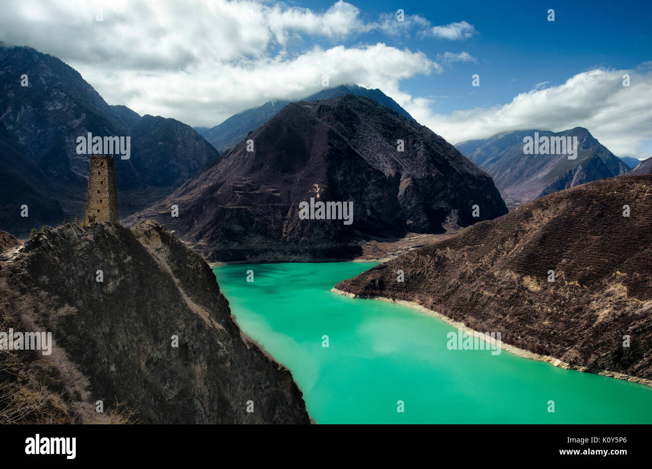 Depósito meseta tibetana, en el norte de Sichuan, China Foto de stock