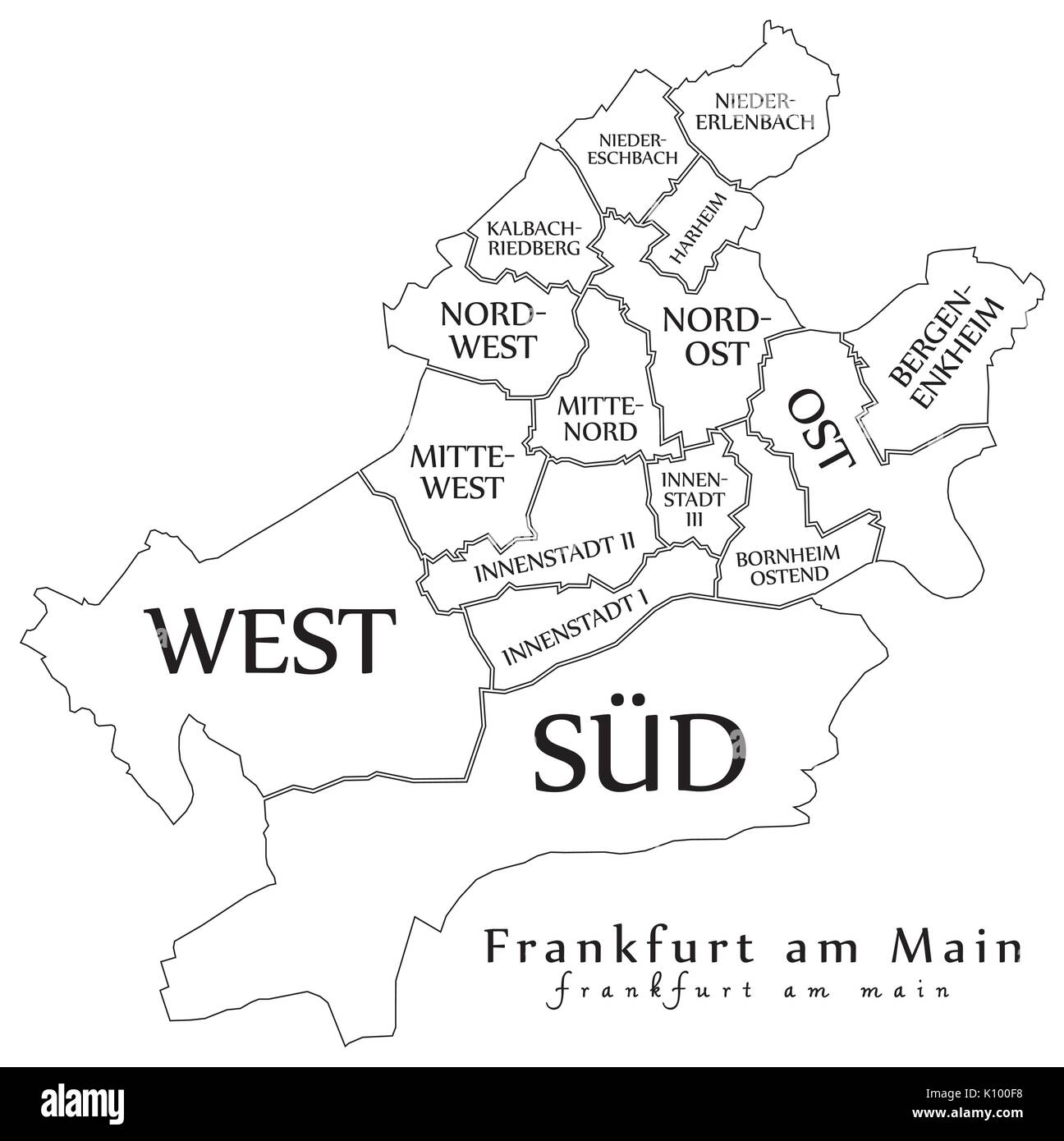 Mapa de la ciudad moderna ciudad