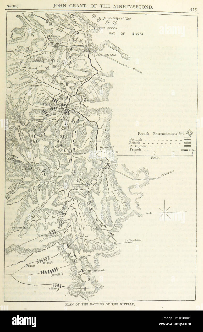 Batalla de Nivelle mapa Fotografía de stock Alamy