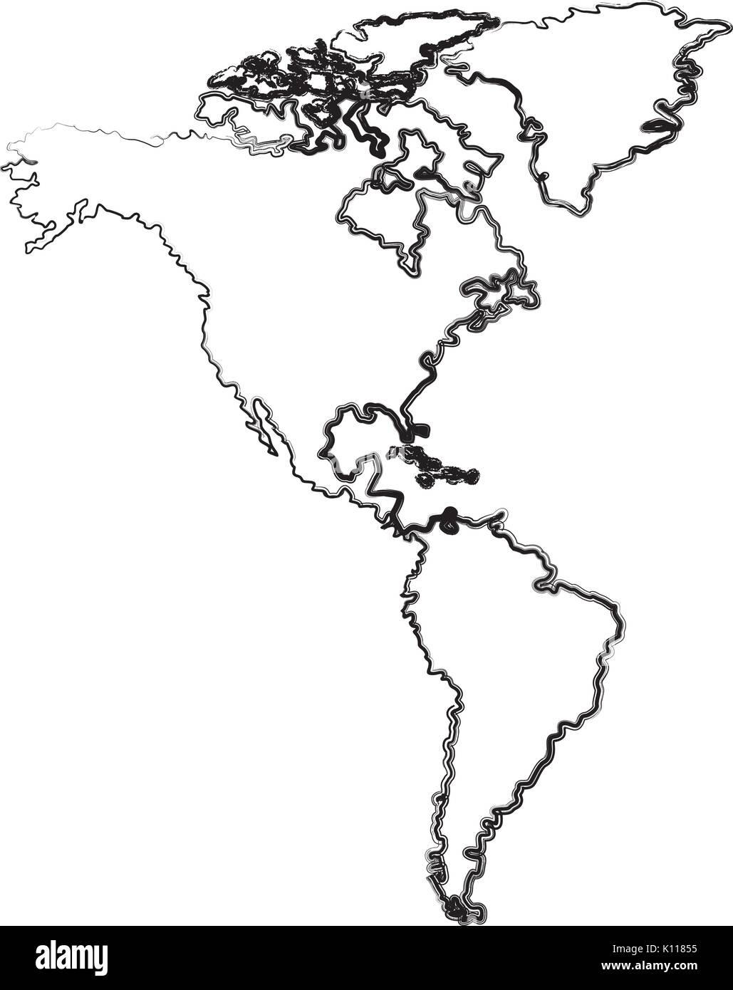 América del Norte y del sur mapa de fondo Imagen Vector de stock Alamy