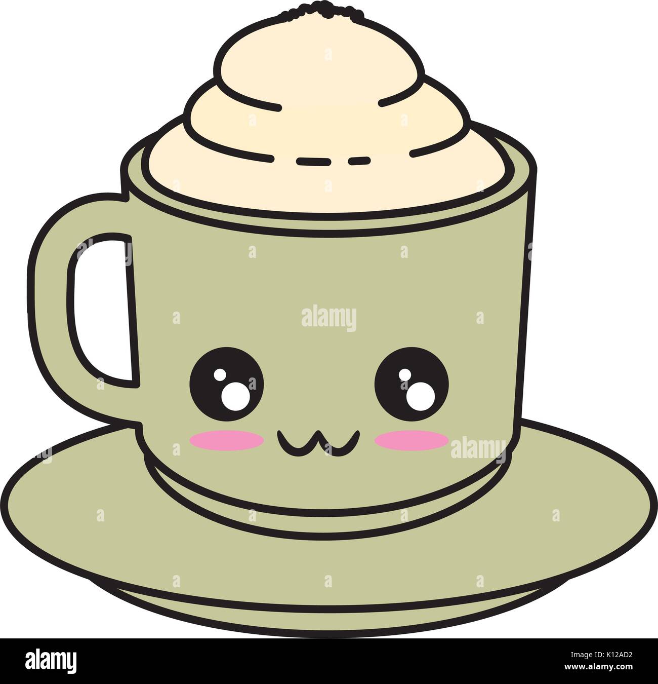 Una deliciosa taza de café kawaii caricatura ilustración vectorial
