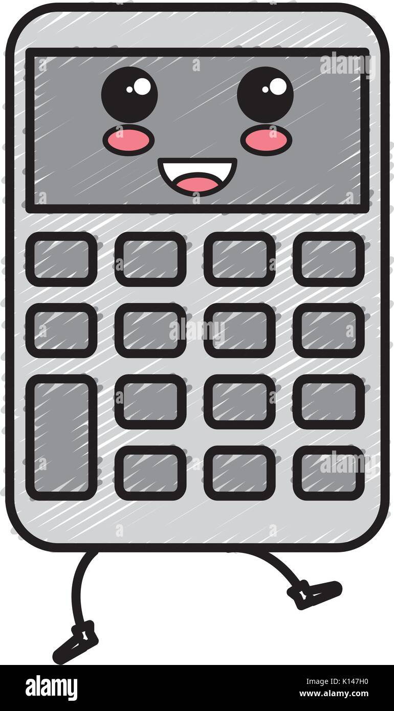 Calculadora matemática personaje kawaii Imagen Vector de stock - Alamy