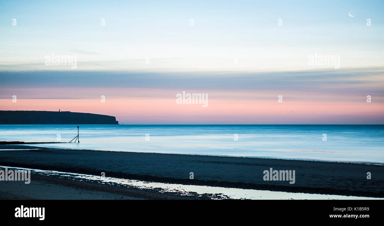 Shanklin playa al amanecer Foto de stock