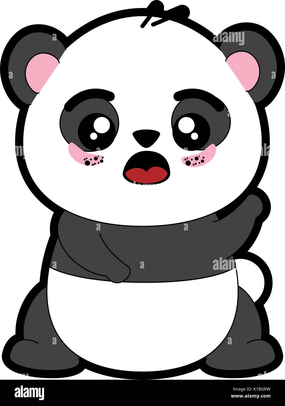 Kawaii oso panda icono Imagen Vector de stock - Alamy