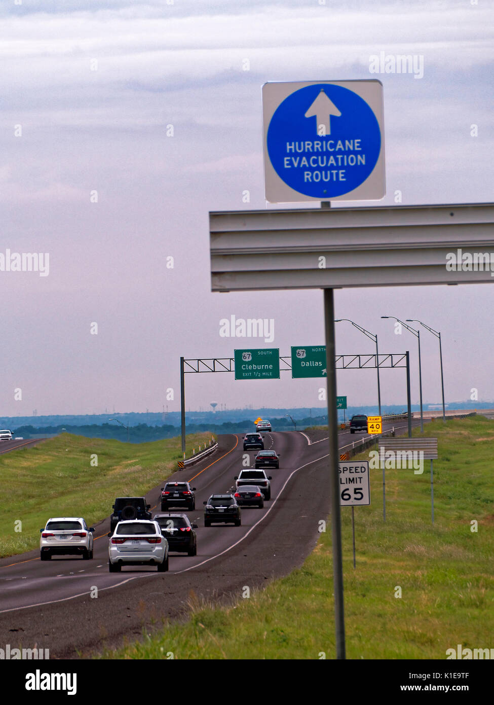 En Texas signos marcar camino para residentes a lo largo de la