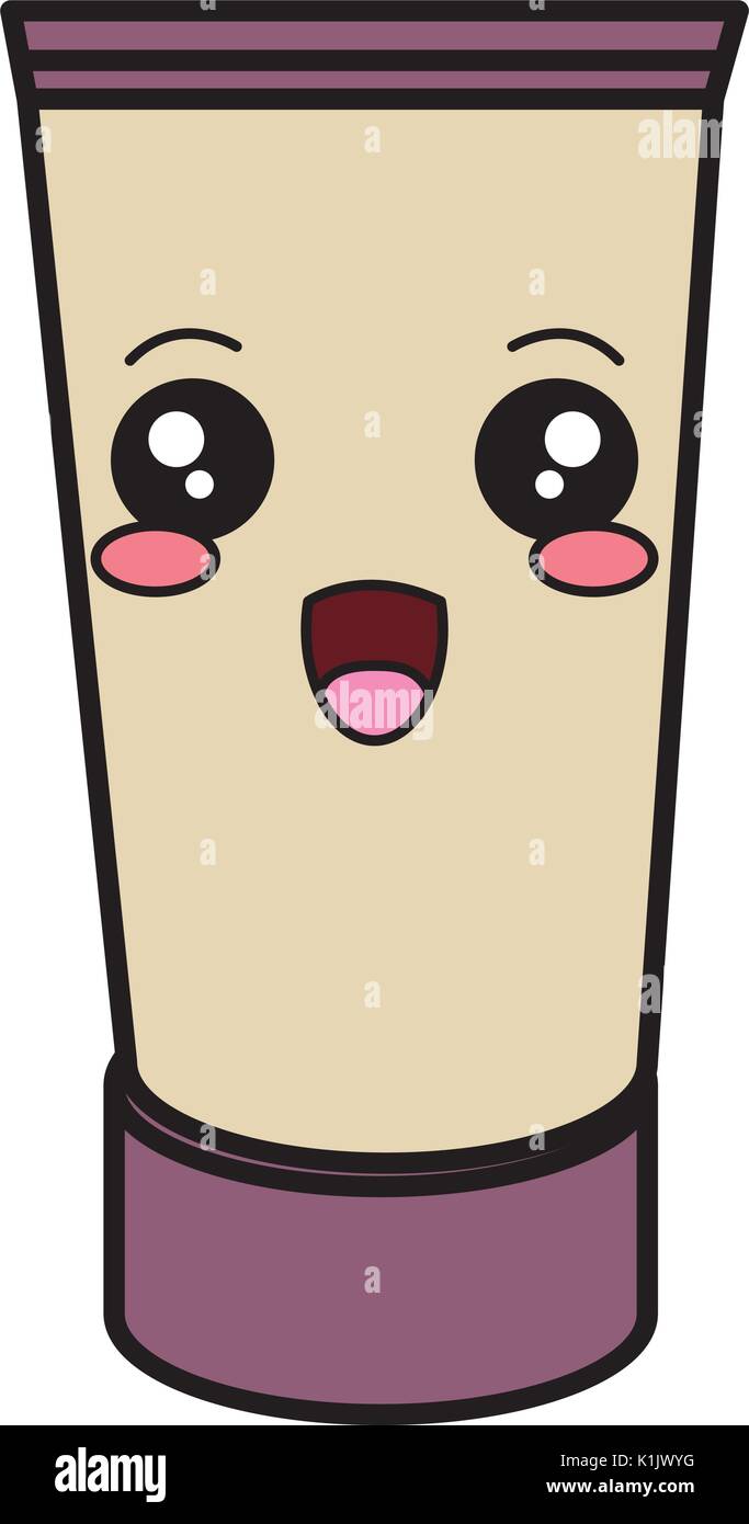 Producto Para El Cuidado De La Botella De Crema Kawaii Personaje Imagen Vector De Stock Alamy