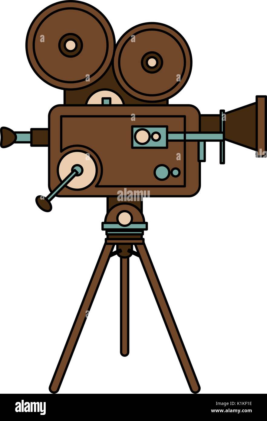 Icono de proyector de cine vintage ilustración vectorial diseño de