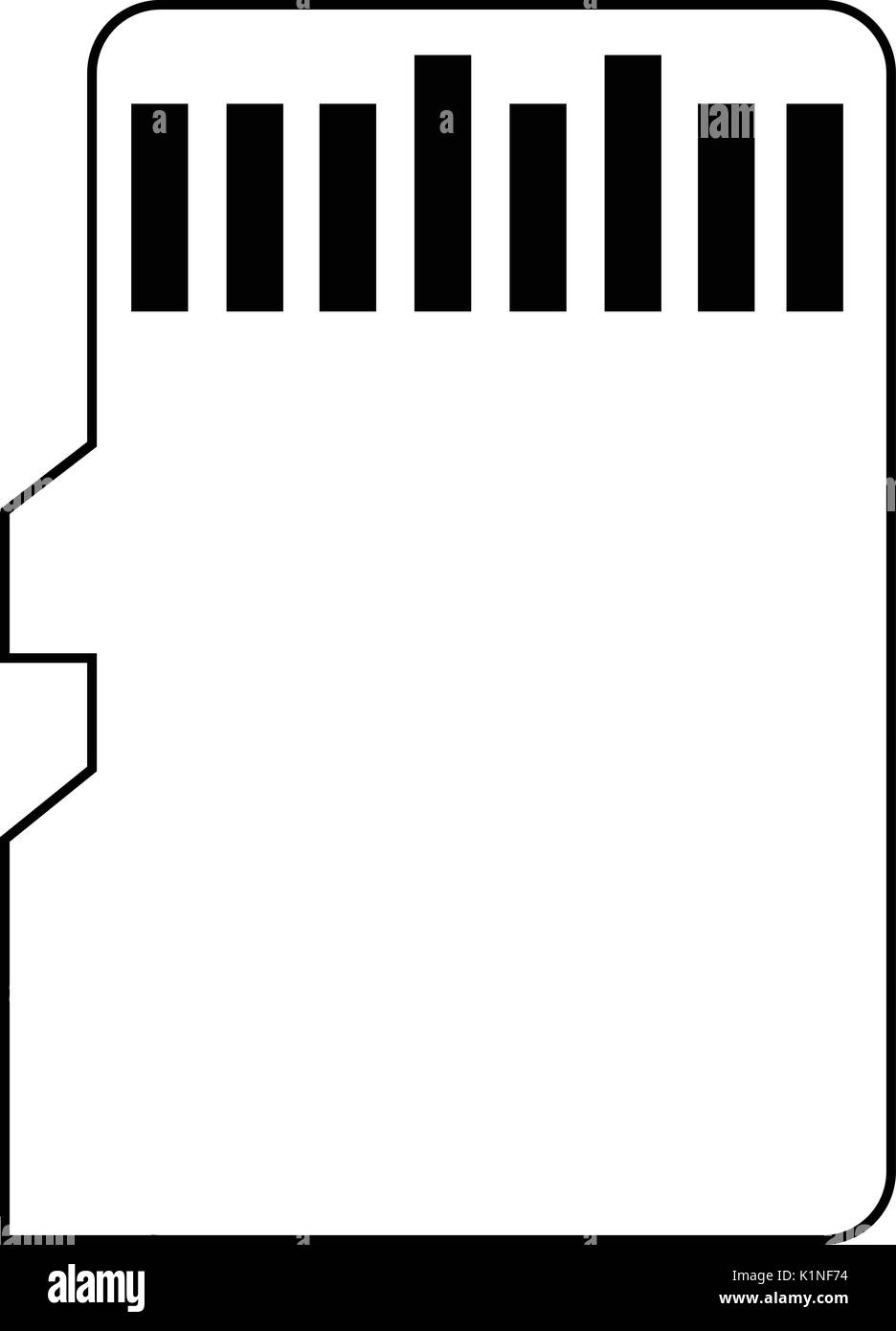 Icono de vector tarjeta SD micro aislado sobre fondo blanco forrado en  estilo de trama. Silueta negra. EPS10 Imagen Vector de stock - Alamy