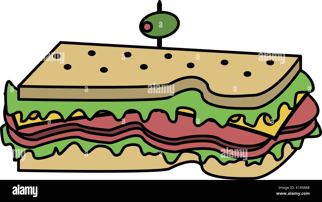 Sándwich de olivos en la parte superior de la imagen de icono diseño ilustración vectorial Ilustración del Vector