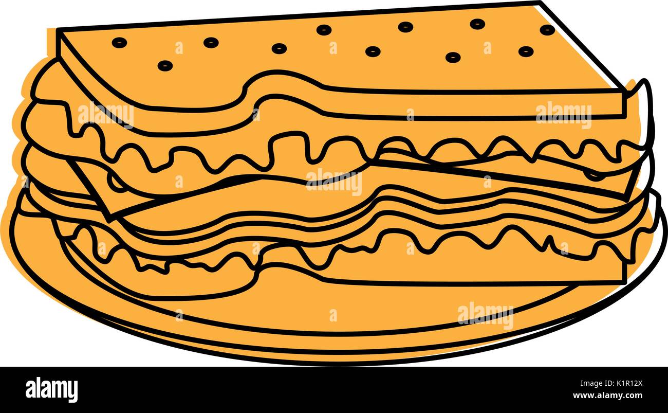 Imagen del icono de alimentos sandwich ilustración vectorial diseño de color amarillo Ilustración del Vector
