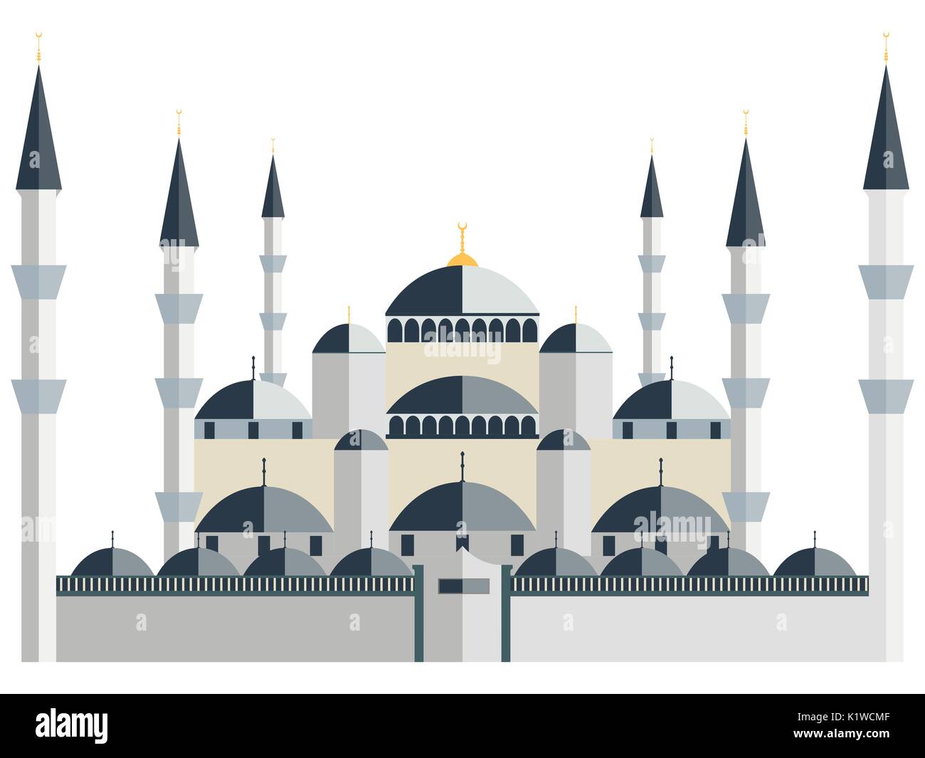 Mezquita. Mezquita Azul. Ilustración vectorial. Ilustración del Vector