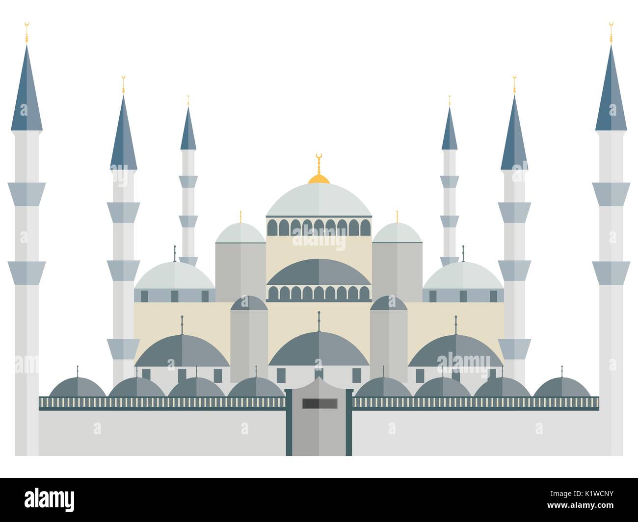 La Mezquita Azul. Turquía. Estambul. Maravillas del mundo. Ilustración del Vector