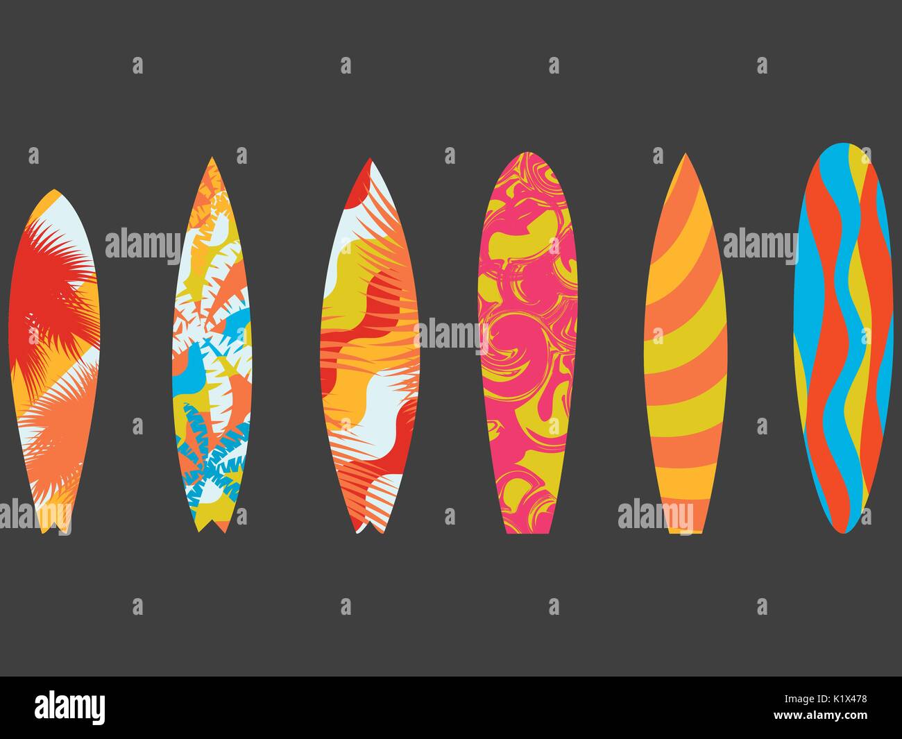 Tipos de tablas de surf con un patrón. Deportes y pasatiempos
