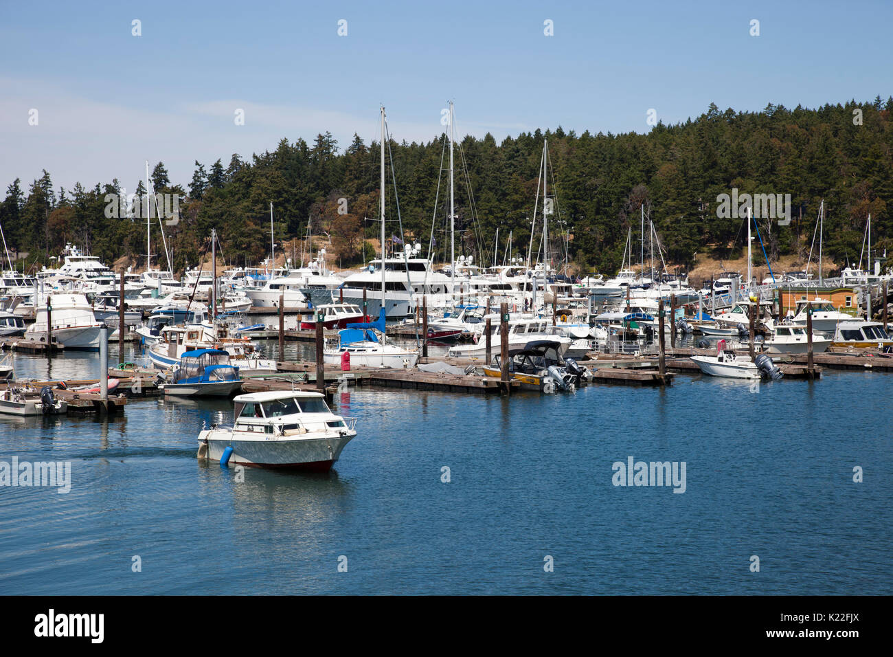 El puerto, el puerto de Roche, la Isla San Juan, el archipiélago de las Islas San Juan, en el estado de Washington, EE.UU., América Foto de stock