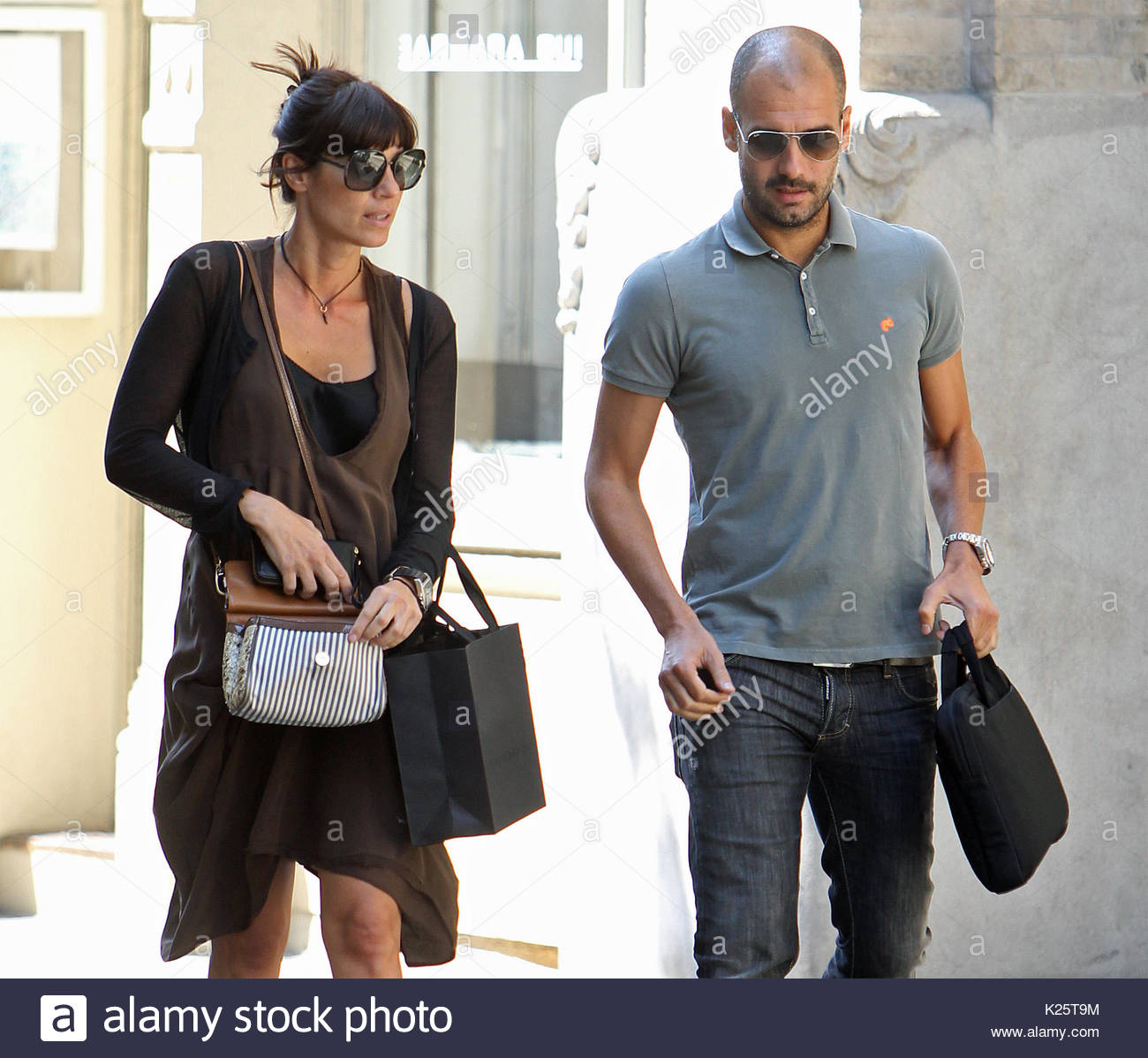 Pep Guardiola, esposa Cristina. El ex jefe de Barcelona Josep Guardiola