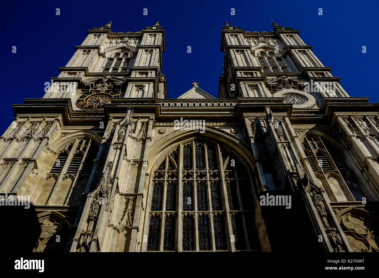 Vistas generales del interior y el exterior de la abadía de Westminster en Londres, Inglaterra, el 20 de septiembre de 2016. Foto de stock