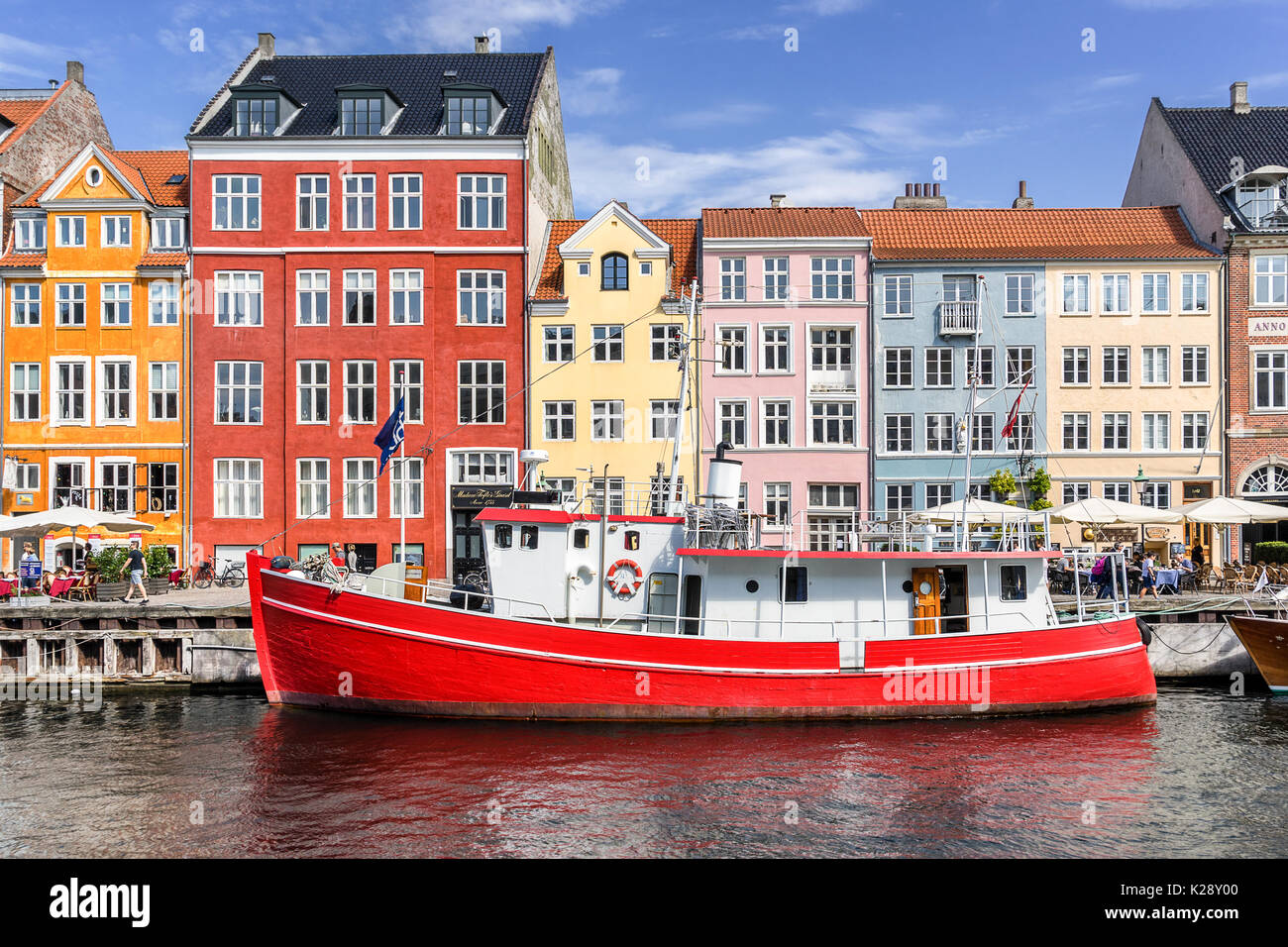 Nyhaven Inner Harbor en Copenhague Foto de stock