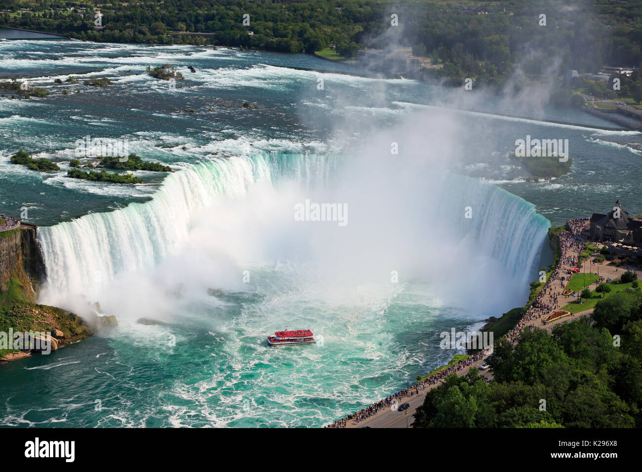 Vista aérea de las cataratas del Niágara, Canadá Foto de stock