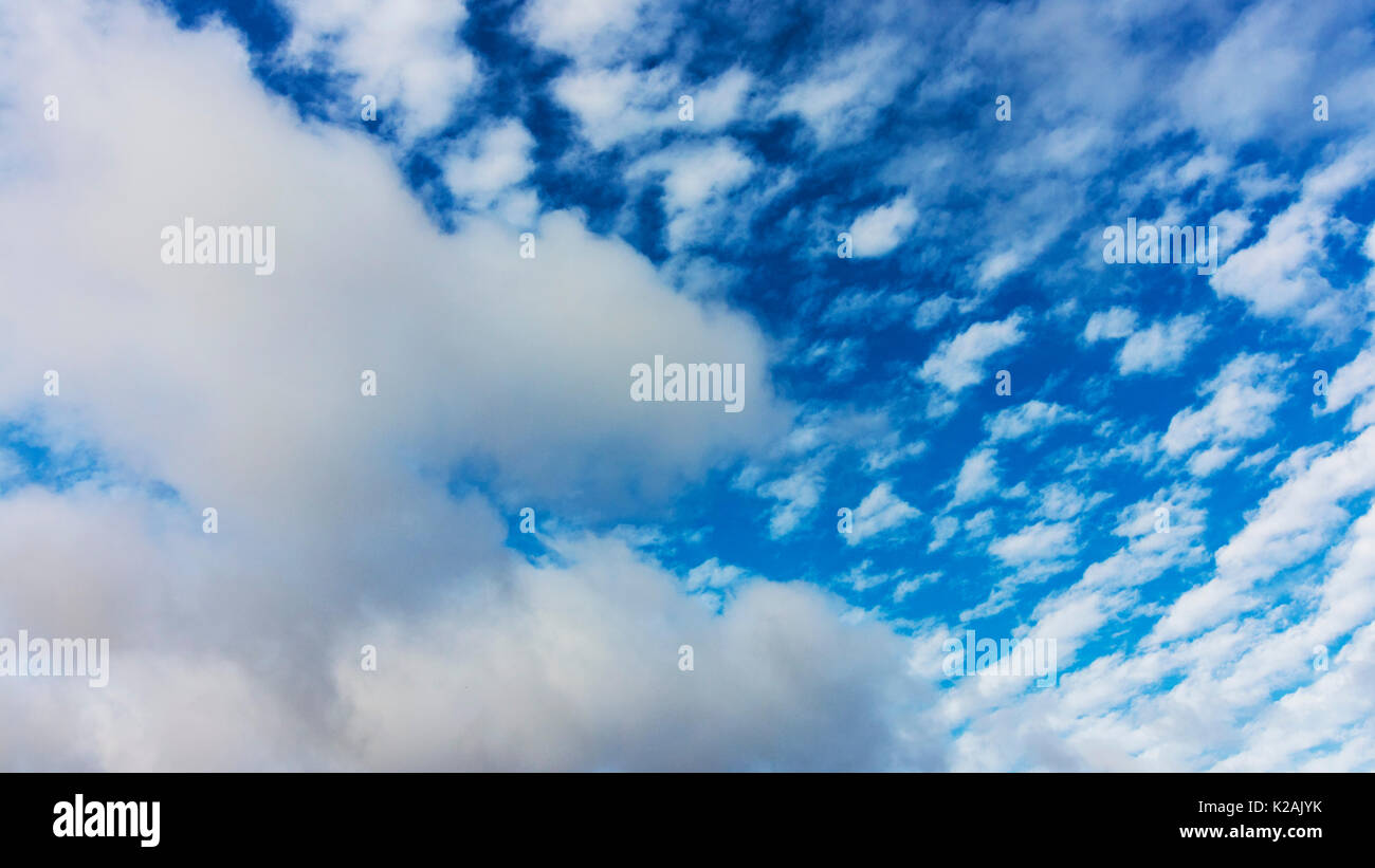 Azul con nubes hinchadas nubes Foto de stock