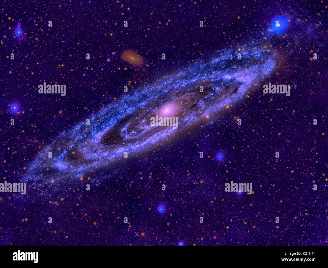 La galaxia Andrómeda, Messier 31 o M31 es una galaxia espiral en la Constelación de Andrómeda. Es la galaxia importante más cercana a la Vía Láctea. Retocar Foto de stock