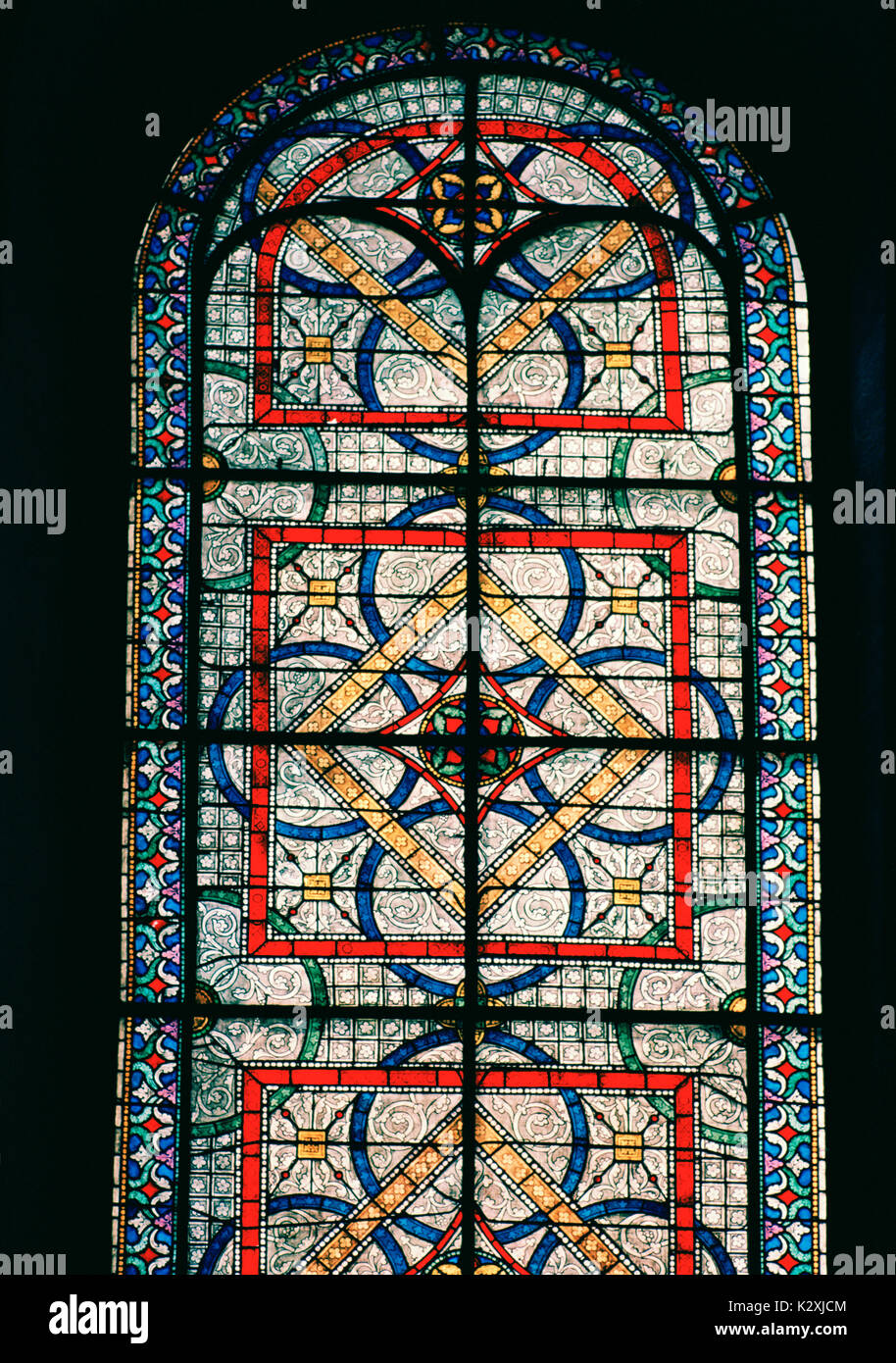 Vidriera de la catedral de Canterbury en la ciudad de Canterbury, en Kent en Inglaterra en Gran Bretaña en el Reino Unido Europa vidrieras. Foto de stock