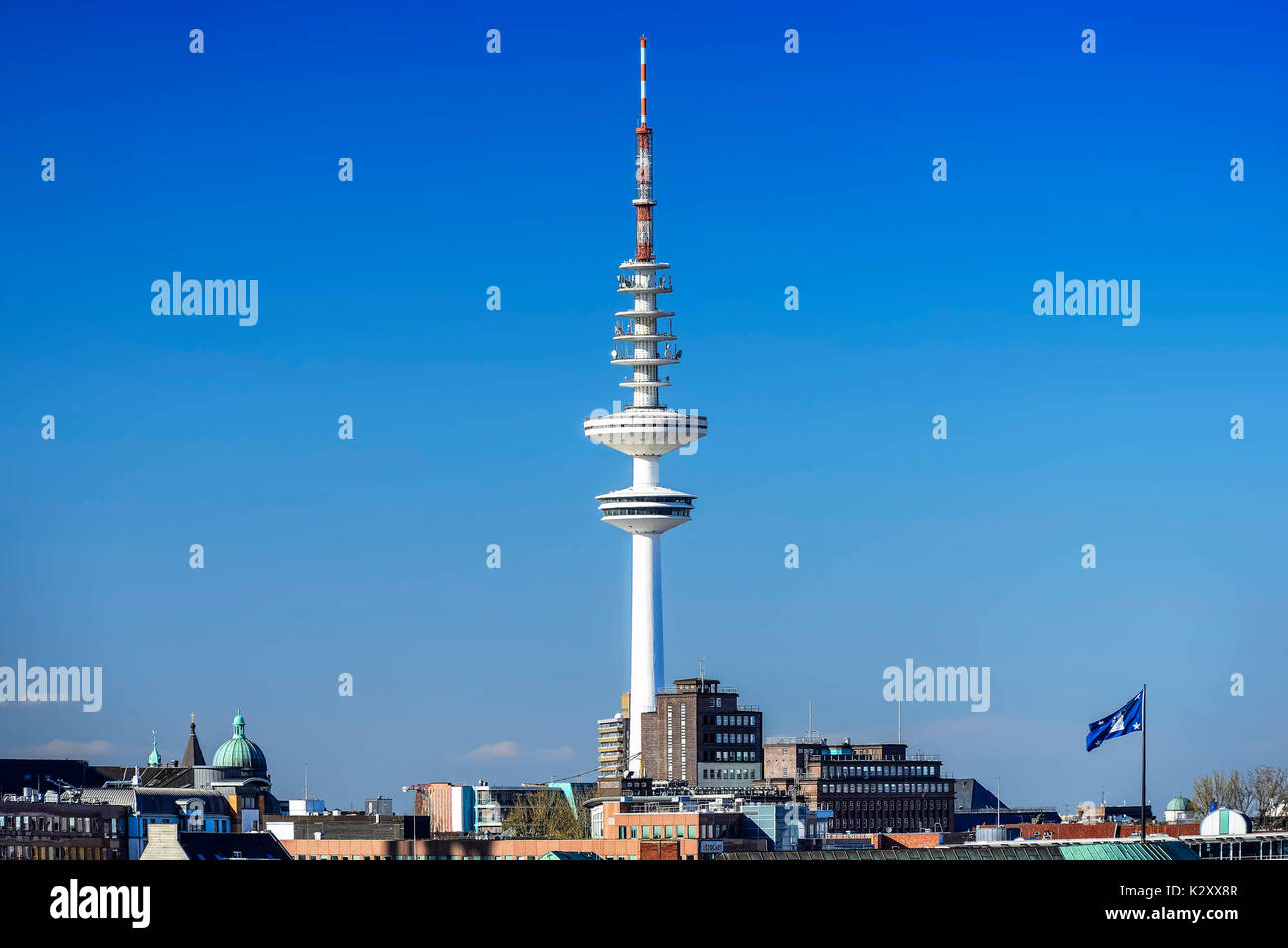 Torre de televisión Heinrich Hertz torre en Hamburgo, Alemania, Europa, Fernsehturm Heinrich-Hertz-Turm en Hamburgo, Alemania, Europa Foto de stock