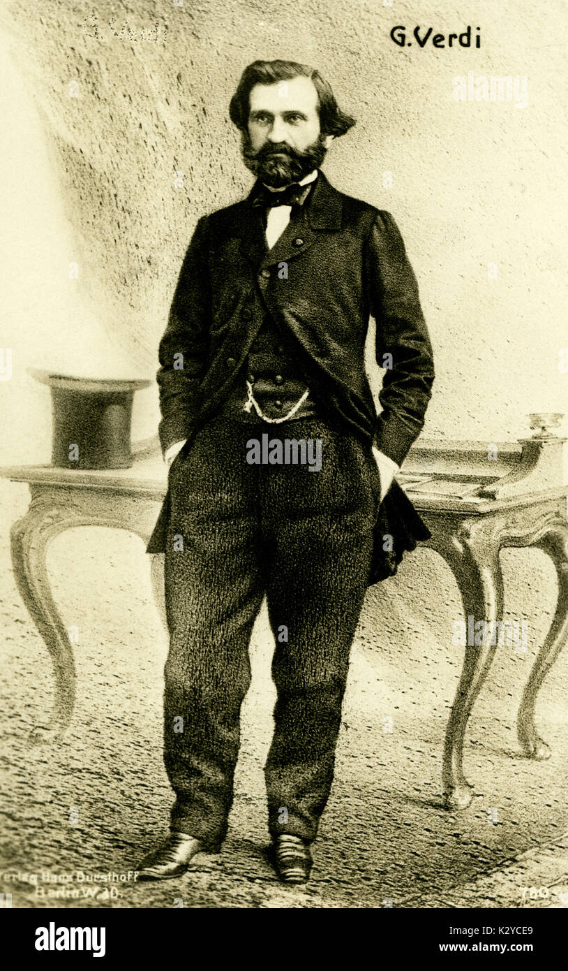 Giuseppe Verdi como un joven compositor italiano (1813-1901). Foto de stock