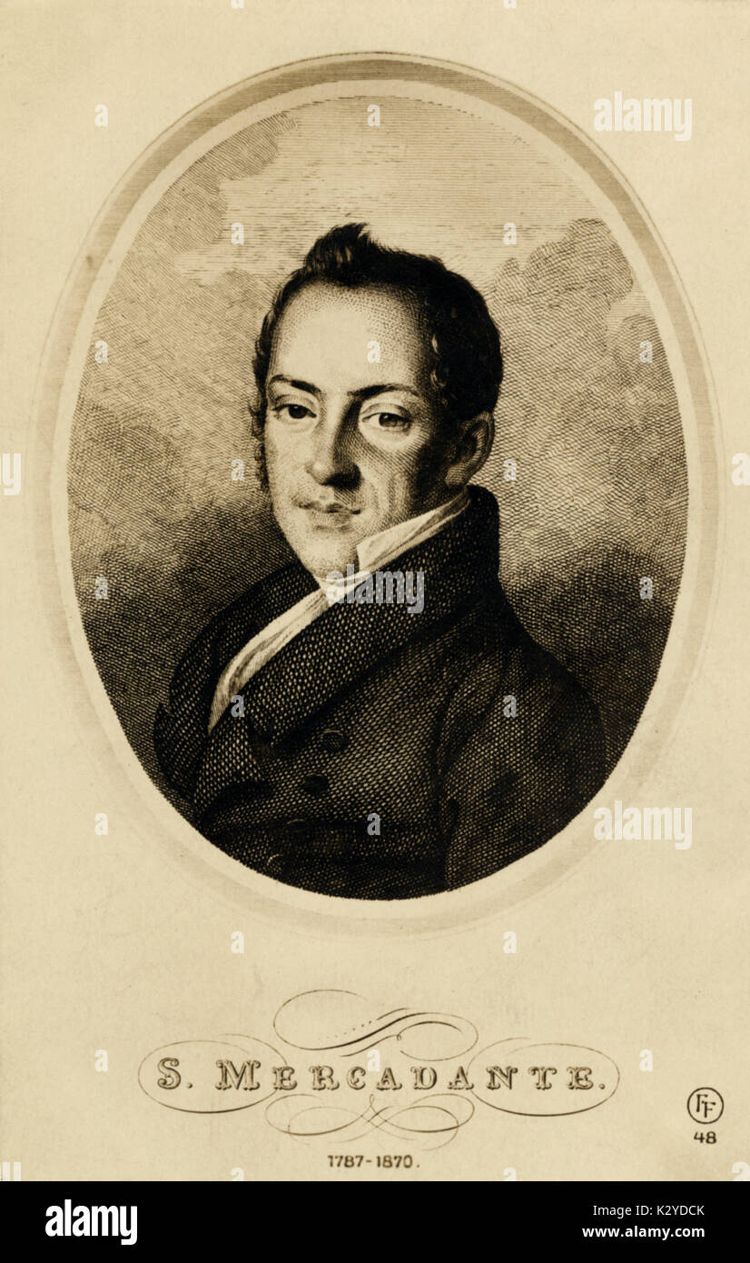 Saverio Mercadante - Retrato - compositor y profesor italiano el 17 de septiembre de 1795 - 17 de diciembre de 1870 Foto de stock