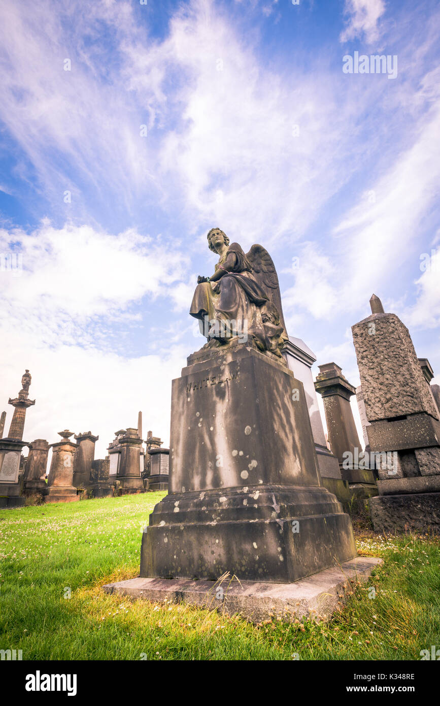 Monumentos necrópolis de Glasgow grave Foto de stock