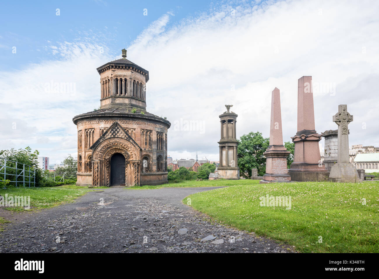 Monumentos necrópolis de Glasgow grave Foto de stock