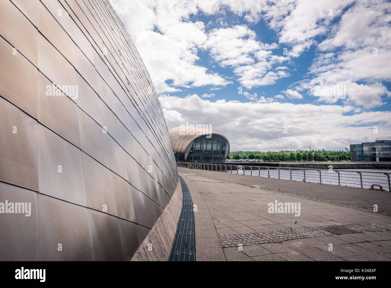 La arquitectura moderna de Glasgow Riverside. Foto de stock
