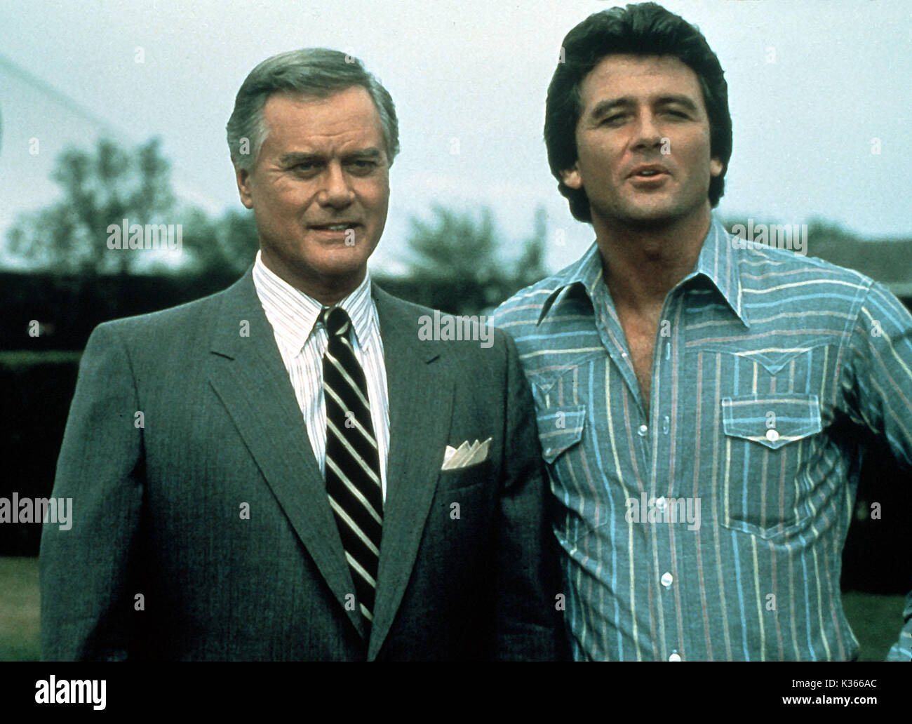 LARRY HAGMAN DALLAS COMO J R Patrick DUFFY COMO BOBBY EWING Fotografía de stock Alamy