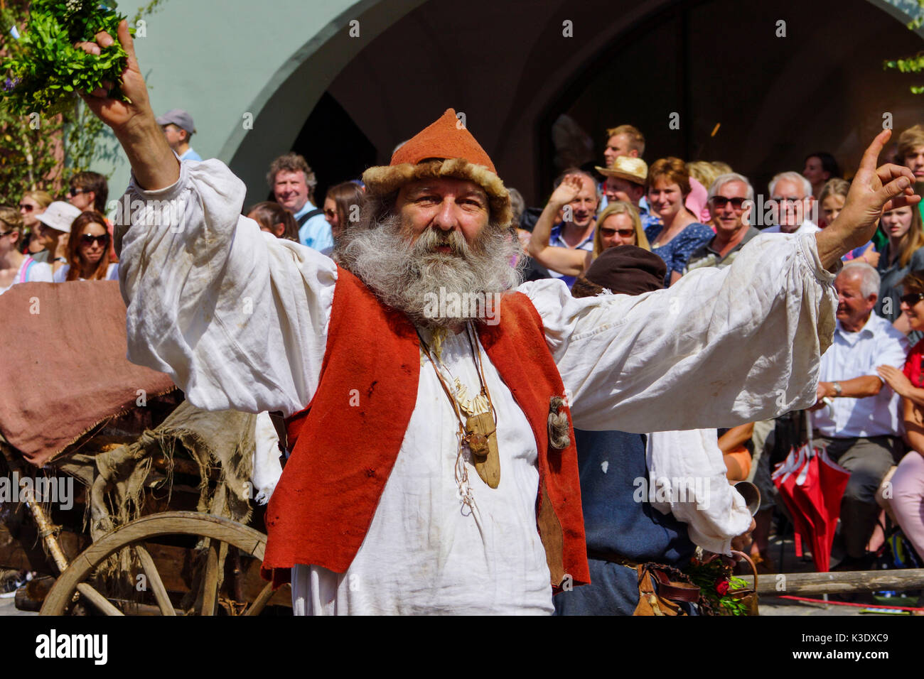Juegos Medievales durante el Landshuter Hochzeit (festival) en Landshut, la Baja Baviera, Baviera, Alemania, Foto de stock