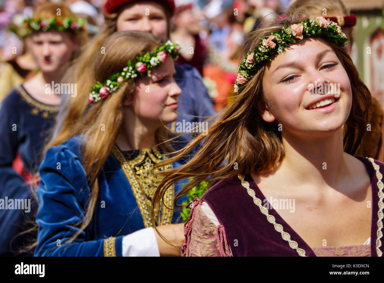 Juegos Medievales durante el Landshuter Hochzeit (festival) en Landshut, la Baja Baviera, Baviera, Alemania, Foto de stock