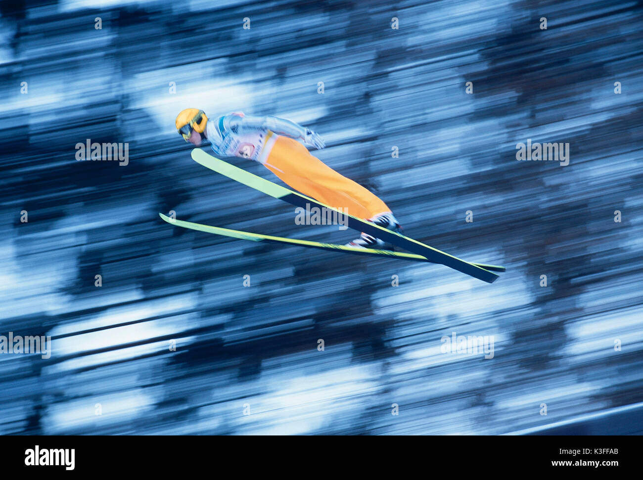 Puente de esquí , ski flying Foto de stock