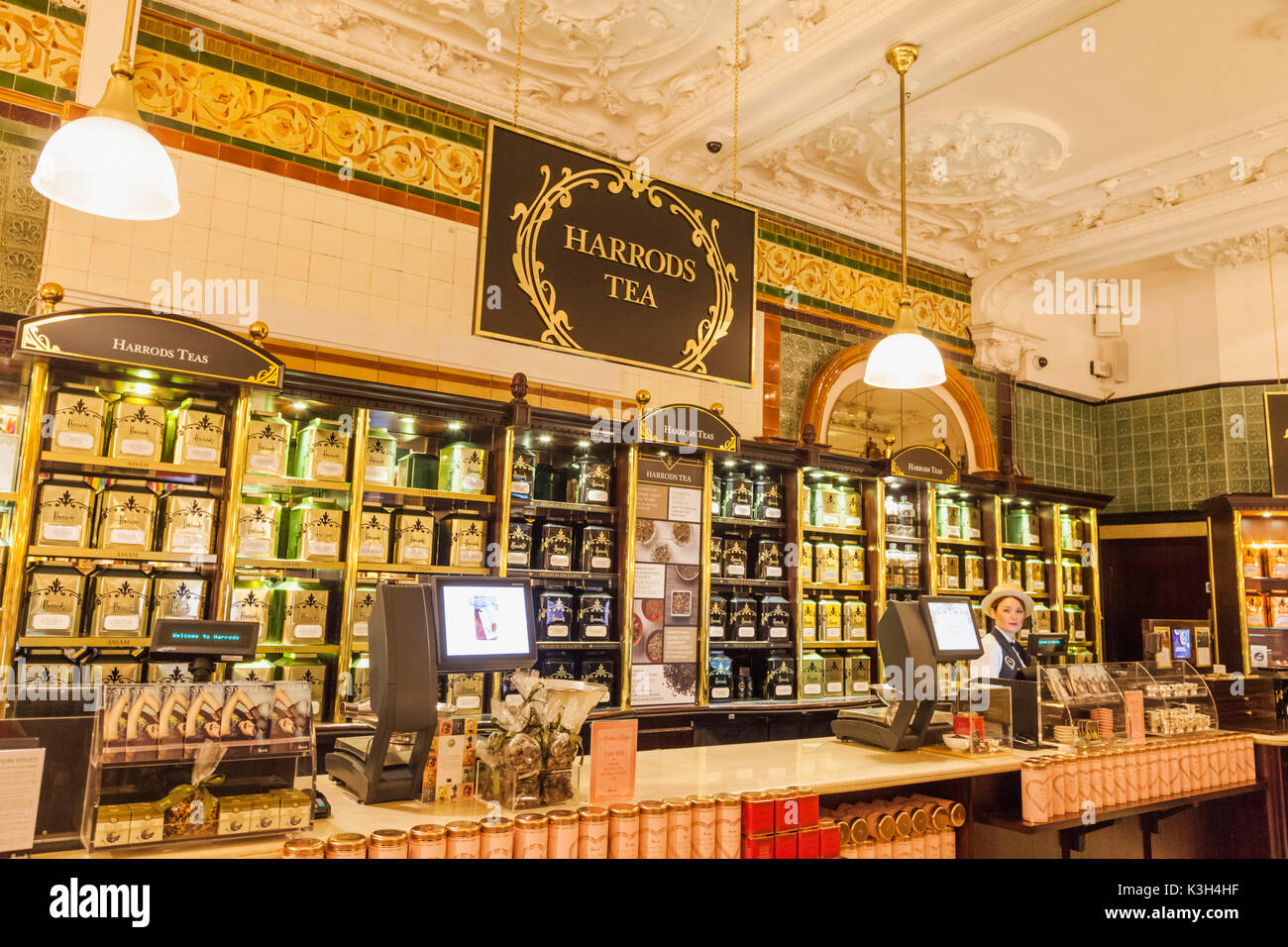 Inglaterra, Londres, Knightsbridge, Harrods, Food Hall, té Counter