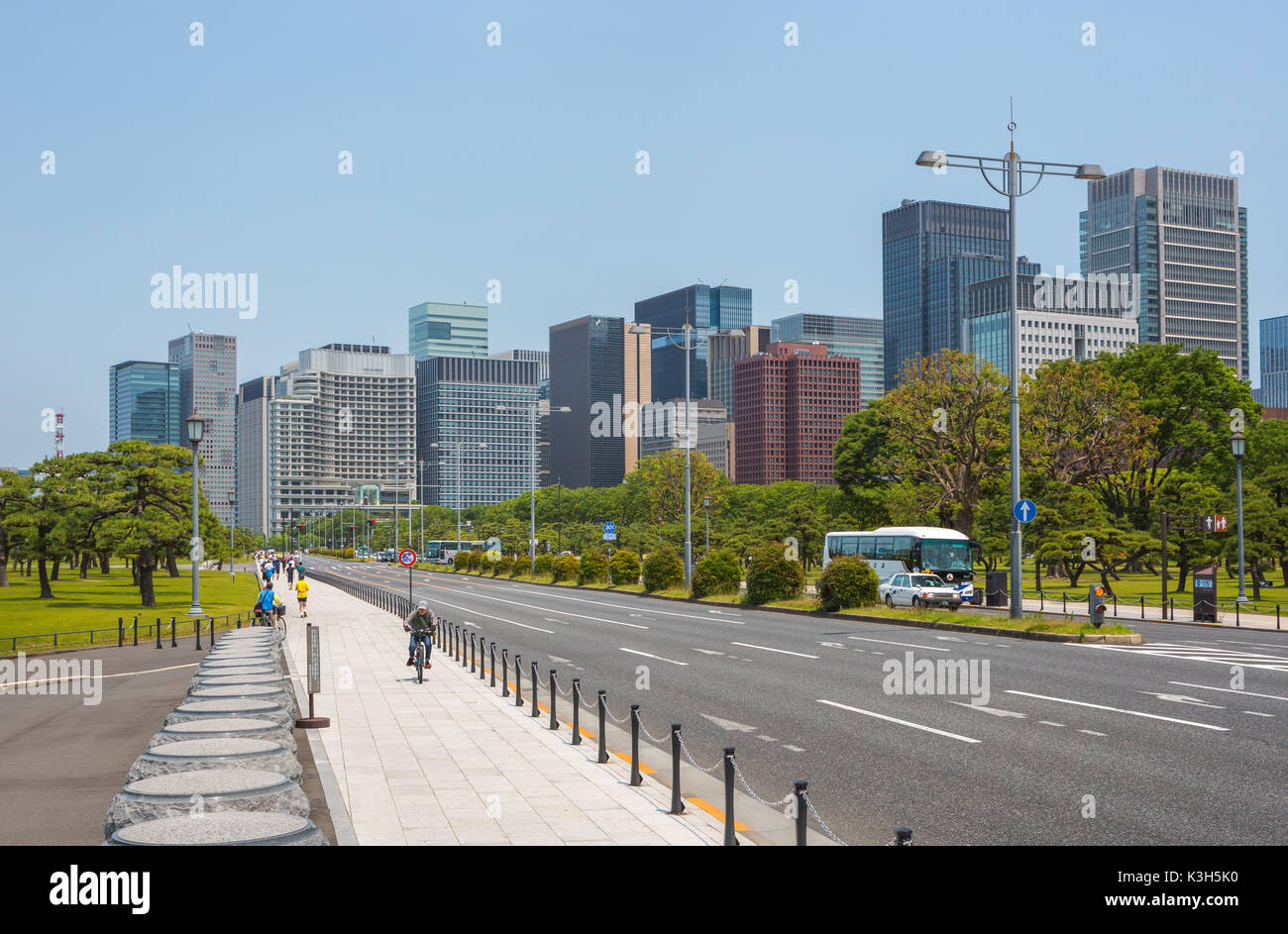 Japón, Tokyo City, Distrito Financiero Marunouchi Skyline Foto de stock