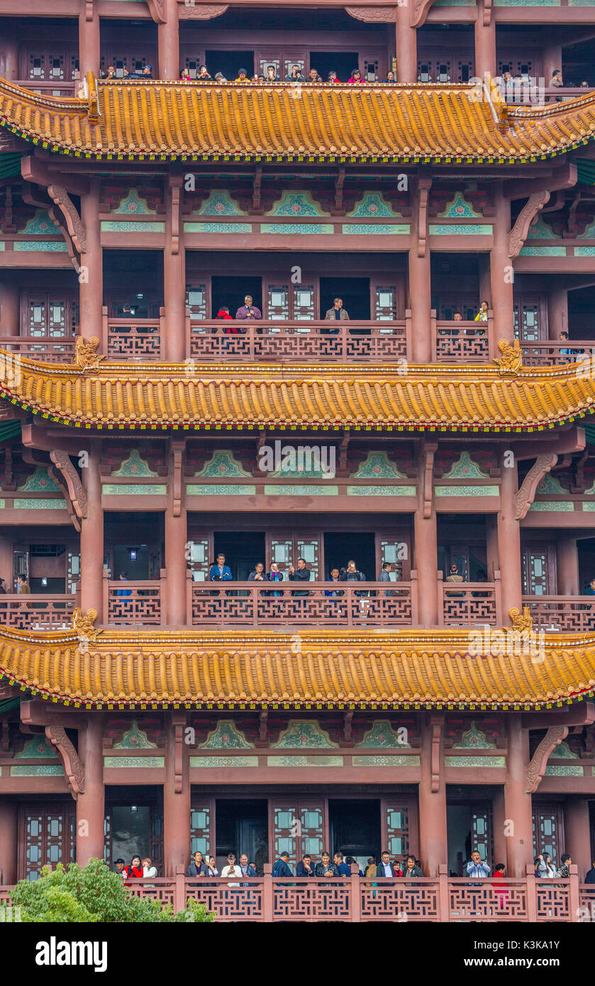 China, ciudad de Wuhan, la torre de la Grulla Amarilla Foto de stock