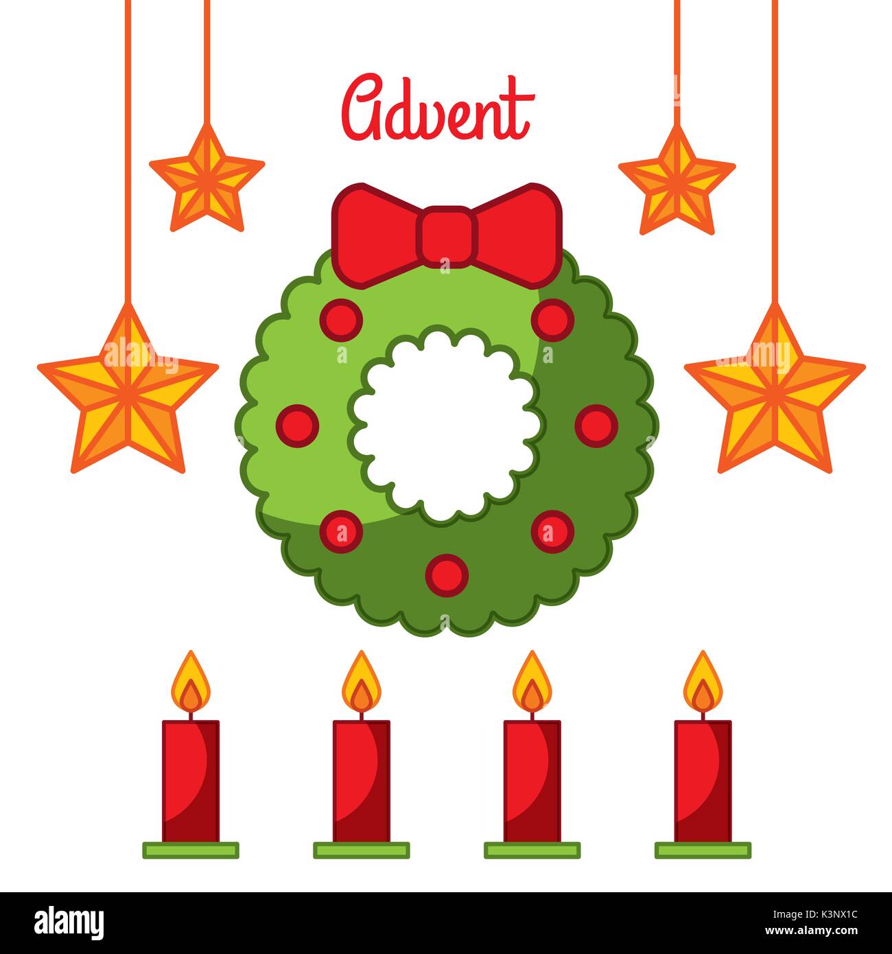 Corona de Adviento star velas decoración celebración Imagen Vector de stock - Alamy Corona de Adviento star velas decoración celebración Imagen Vector de stock - Alamy