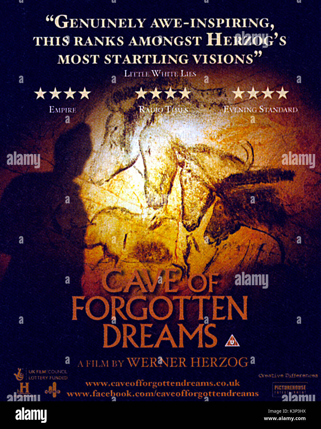 Póster de la película documental, Cueva de los sueños olvidados (2010), dirigida por Werner Herzog. 2010 Foto de stock