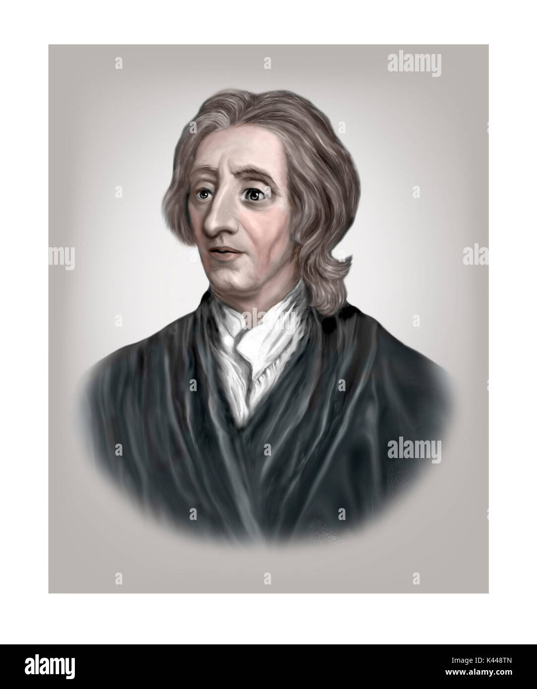 John Locke, 1632 - 1704, el filósofo inglés, médico Foto de stock