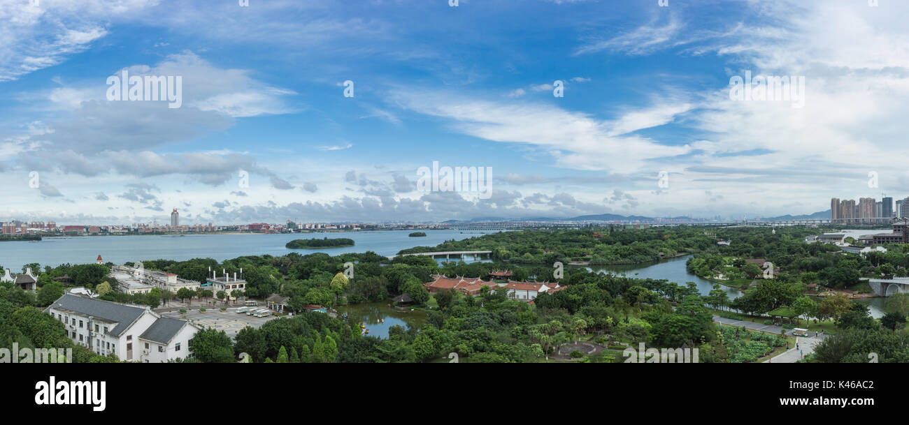 Vista aérea de Xiamen Jardín Jardín de la Expo Foto de stock