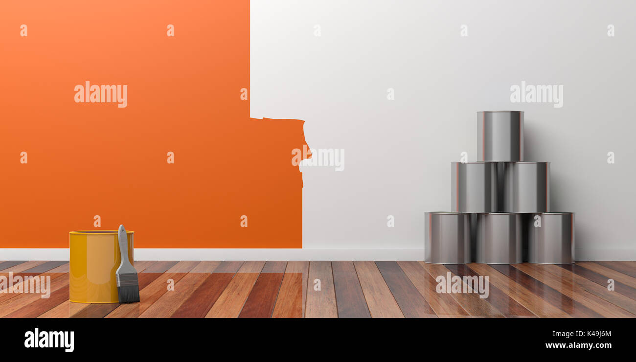 Pintura De Una Pared Vacia Concepto De Renovacion Del Hogar