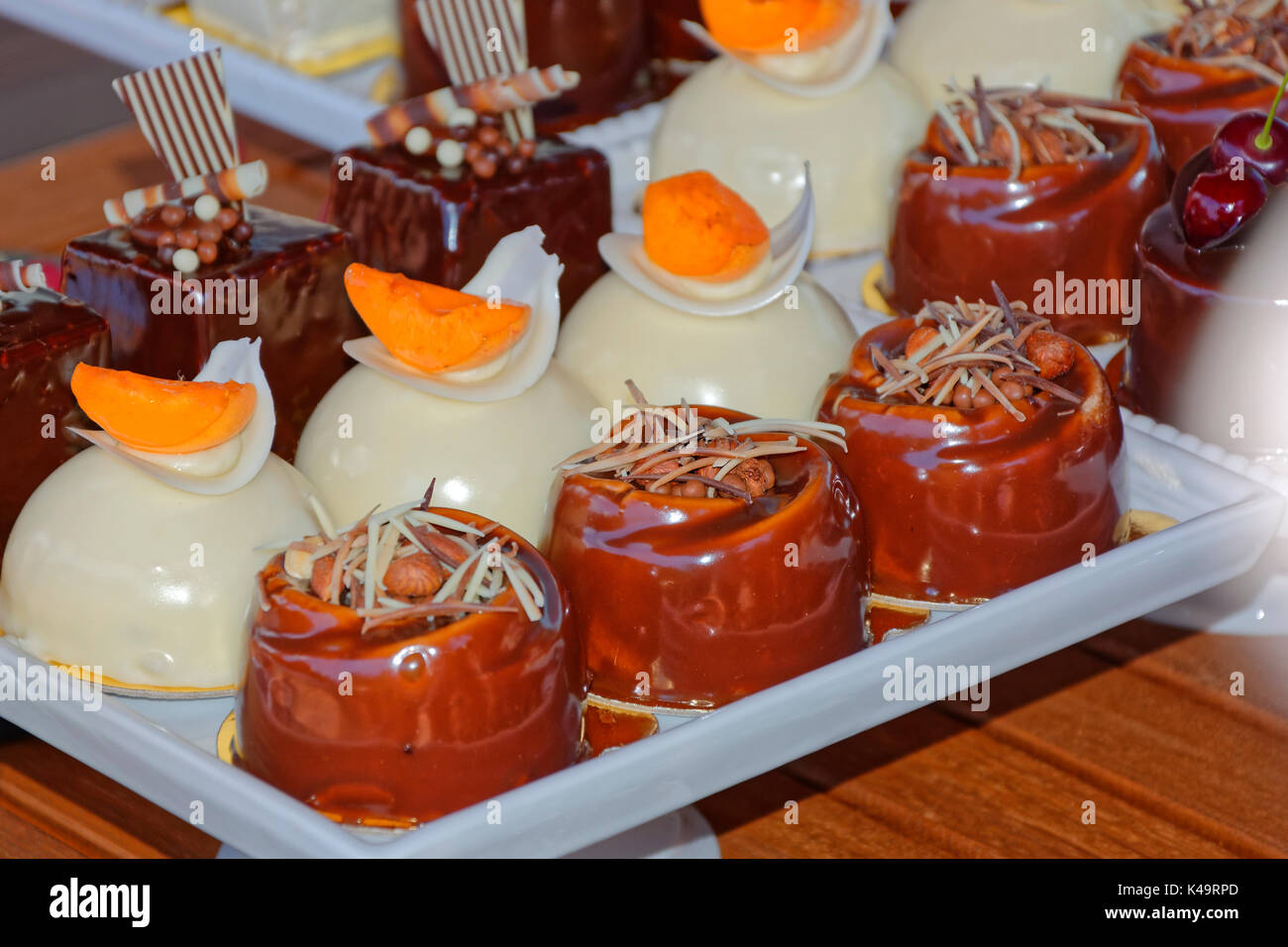 Restaurantes de calidad, encantadores Tartlets en Mini Formato Foto de stock