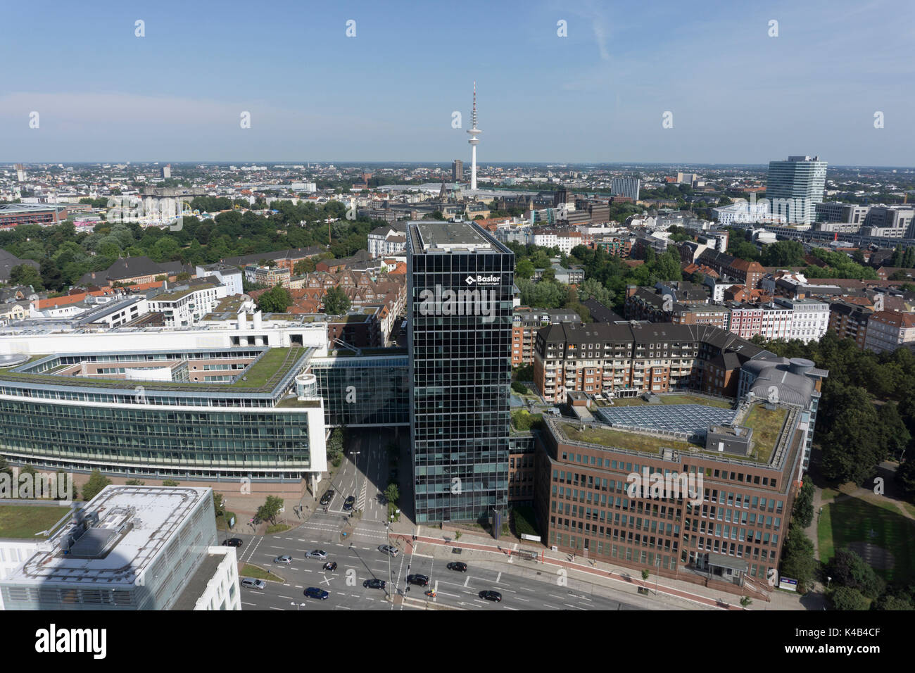 Vistas de Hamburgo desde St Michaelis church, Alemania, Europa Foto de stock